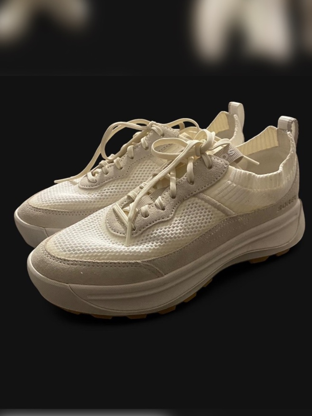 Sorel Women's ONA 503 Knit Low Sneakers - White Peach, Nova Sand - Size 9.5